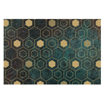 Fotótapéta méretre nappaliba Sötét geometrikus hatszögek