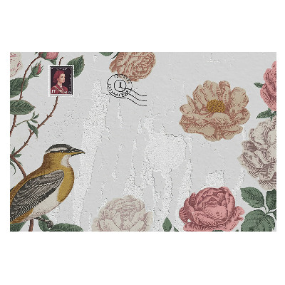 Vlies fotótapéta hálószobába madár egy vintage háttéren