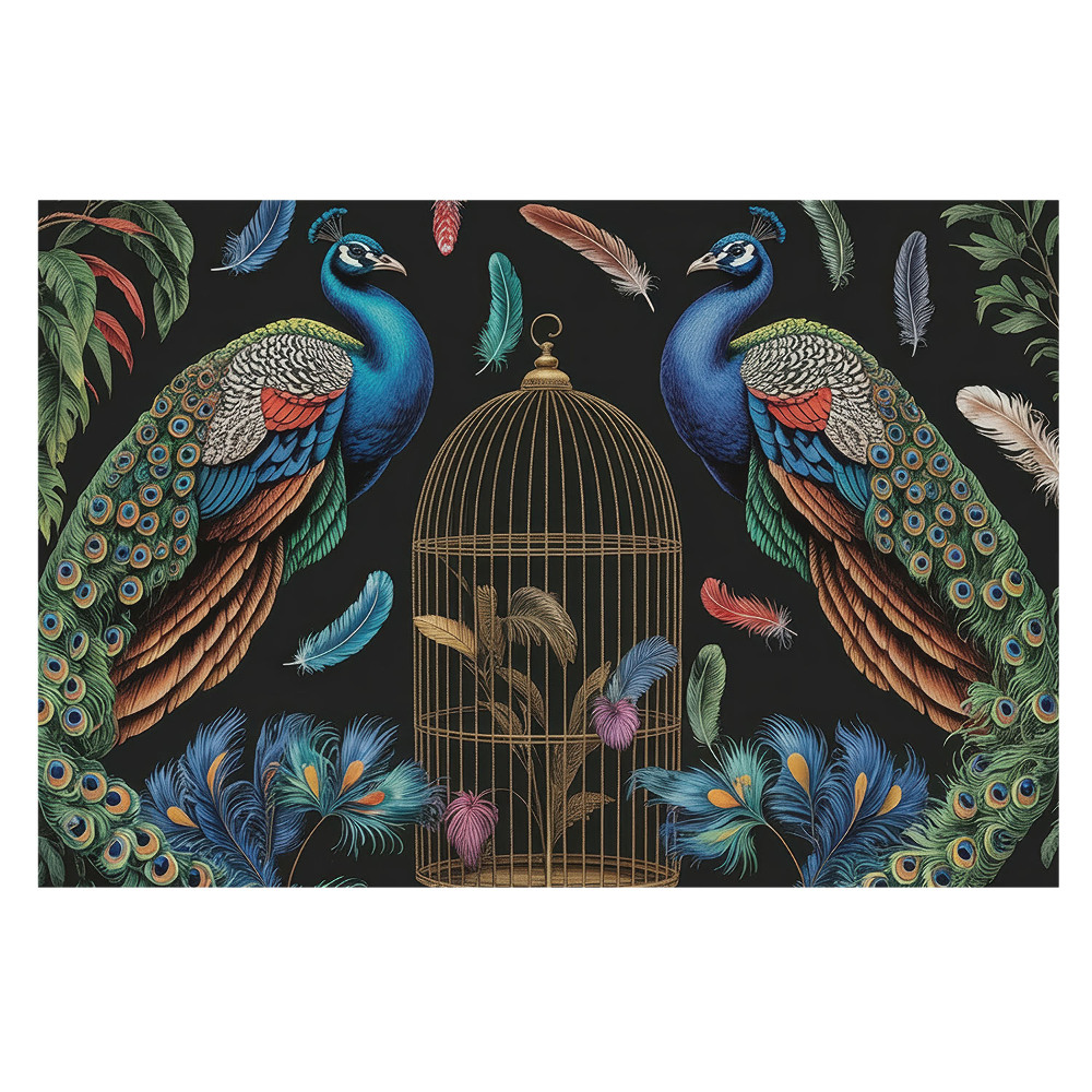 Vlies fotótapéta gyerekszobába Vintage elegancia egzotikus pávákkal