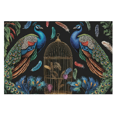 Vlies fotótapéta gyerekszobába Vintage elegancia egzotikus pávákkal