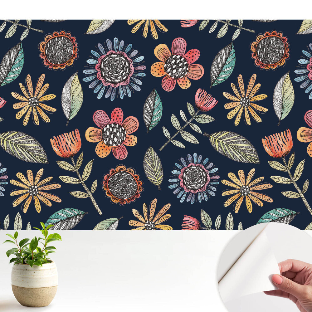 Öntapadós fotótapéta falra Színes növényi kaleidoszkóp