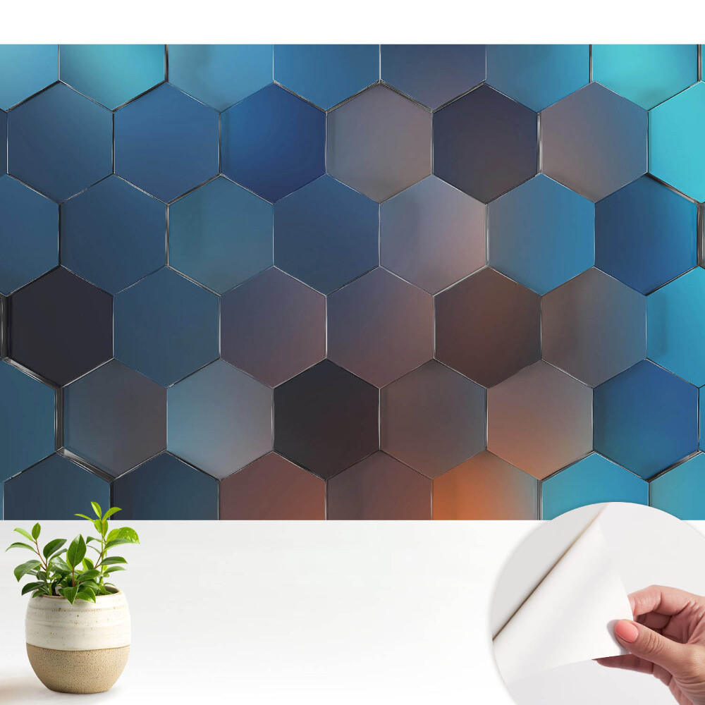 Különleges fotótapéta Kék geometrikus hatszögek