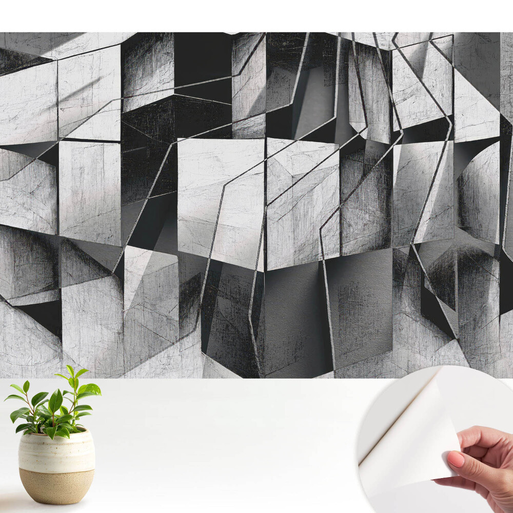 Öntapadós fotótapéta hálószobába A geometrikus absztrakció modern stílusa