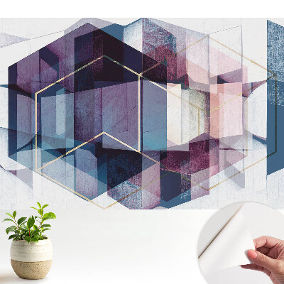 Öntapadós fotótapéta hálószobába Színes geometrikus formák építészete