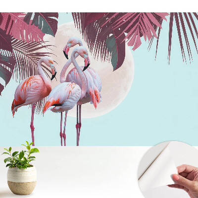 Fotótapéta gyerekszobába Flamingók egy trópusi menedékben