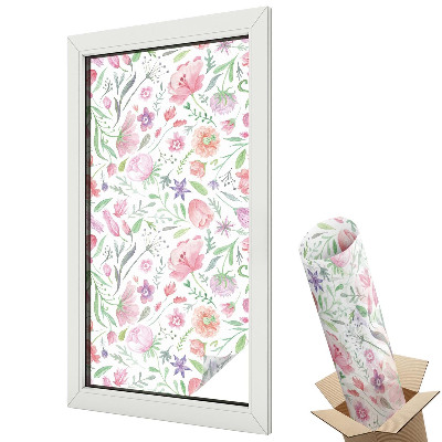 Dekoratív üvegfólia ablakra Pasztell virágok klasszikus stílusban