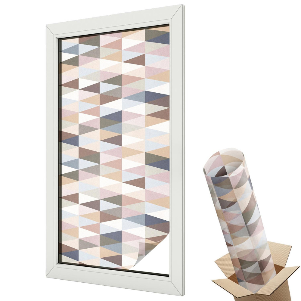 Ablakfólia ólomüveg hatással Pasztell geometriai alakzatok