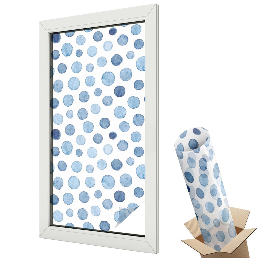 Üvegfólia ablakra Kék pontok akvarell harmónia