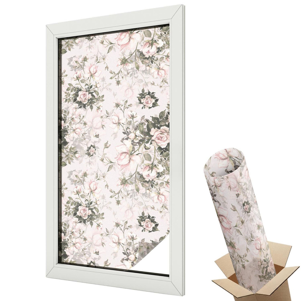 Ablakfólia tejüveg Virágos romantika és elegancia