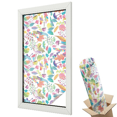 Dekoratív üvegfólia ablakra Színes pillangólevelekből álló rét