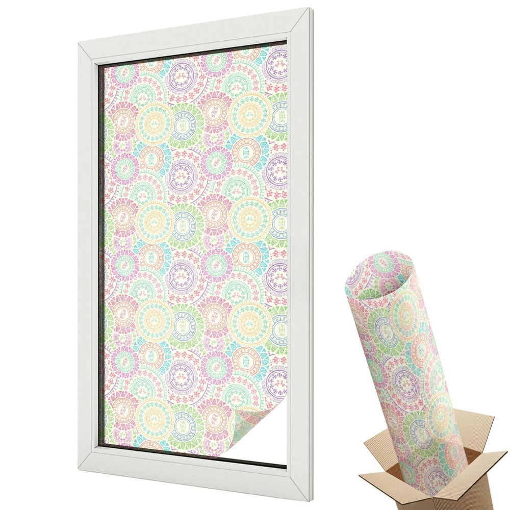 Ablakfólia tejüveg Pasztell mandalák bohém harmónia