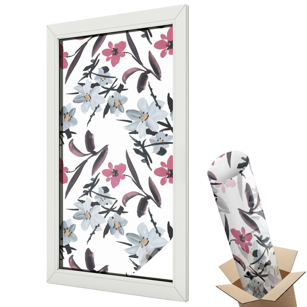 Üvegfólia ablakra Akvarell virágok szétszórva