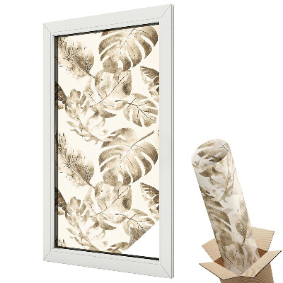 Ablakfólia tejüveg Egzotikus levelek egy csipetnyi bohém hangulattal