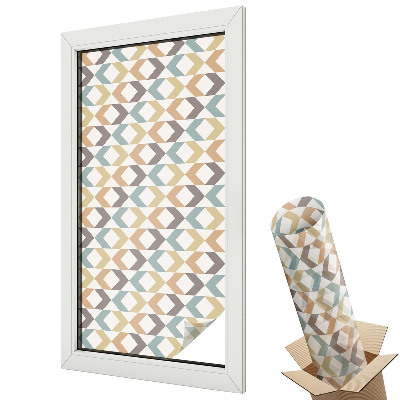 Üvegfólia ablakra Geometrikus rombuszok földszínűekben