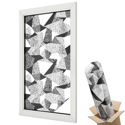 Ablakfólia tejüveg Geometrikus háromszögek vonalak pontok szürke