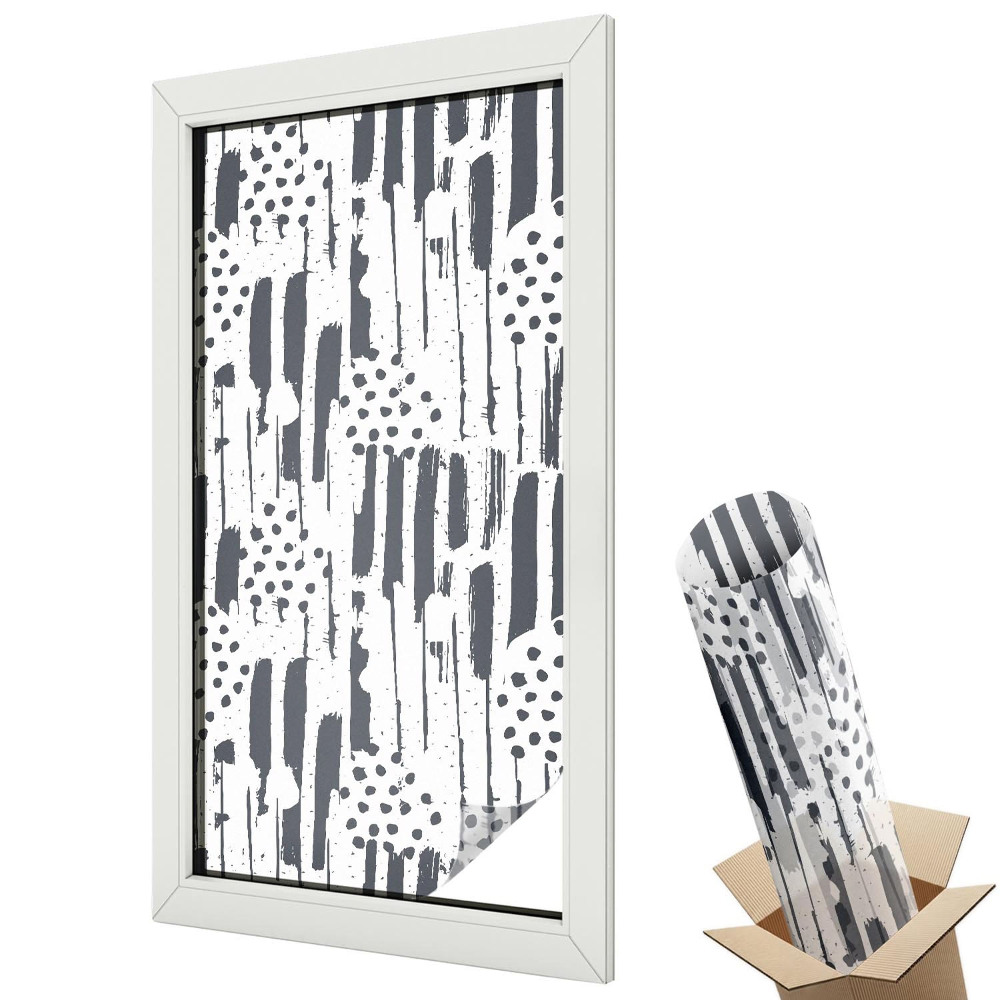 Üvegfólia ablakra Absztrakt csíkok és pontok