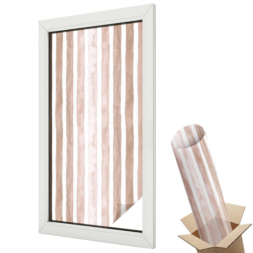 Ablakfólia ólomüveg hatással Függőleges csíkok barna árnyalatokban