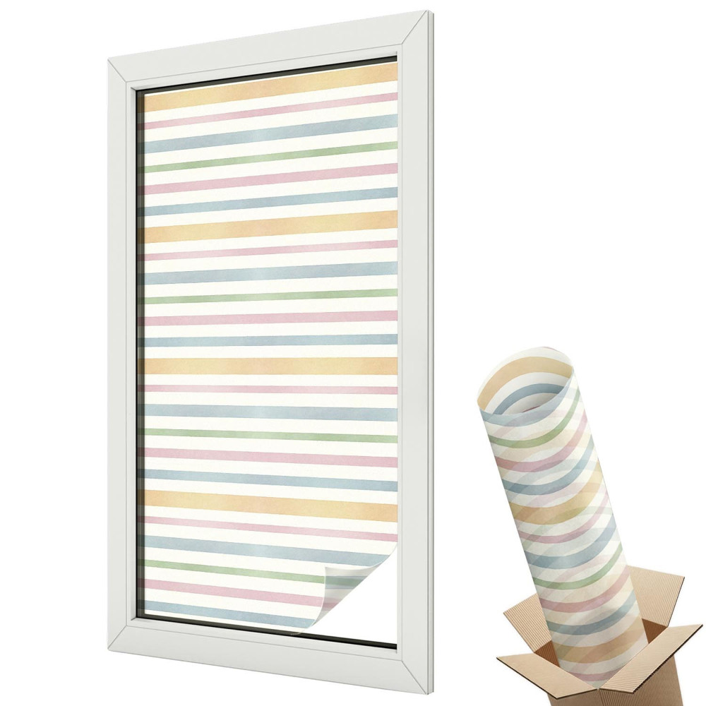 Dekoratív üvegfólia ablakra Színes csíkok pasztell harmóniák