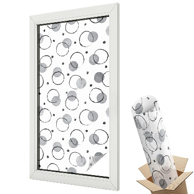 Ablakfólia tejüveg Finom körök és pontok szürke árnyalatokban