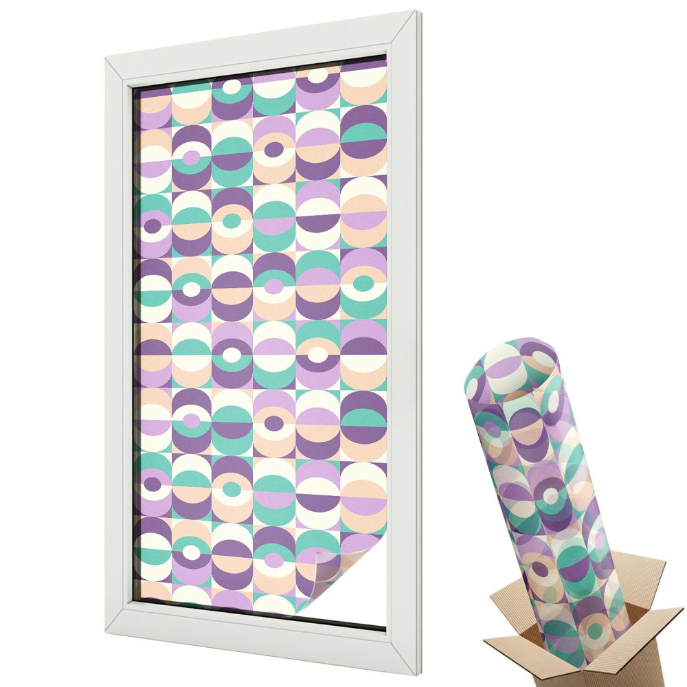 Ablakfólia tejüveg Geometriai szimmetria, élénk színek, modern stílus