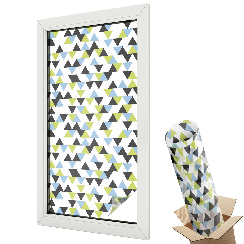 Üvegfólia ablakra Színes háromszögek minimalista minta