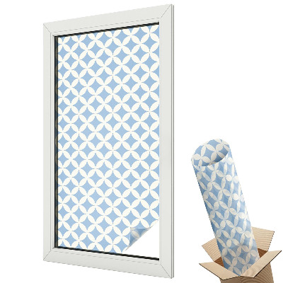 Dekoratív üvegfólia ablakra Geometrikus fehér körök kék háttéren