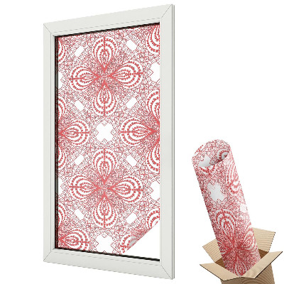 Üvegfólia ablakra Piros szimmetrikus díszek