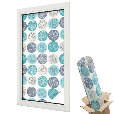 Ablakfólia tejüveg Élénk kék geometriai körök