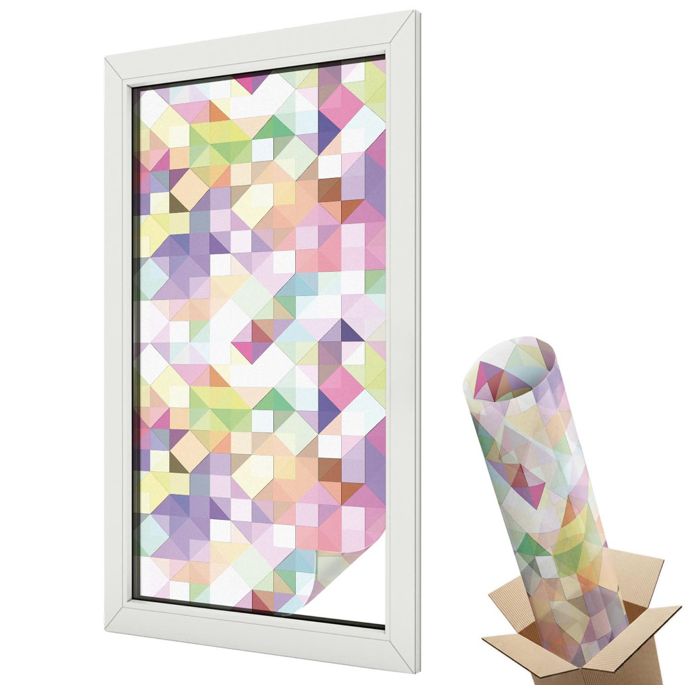 Üvegfólia ablakra Színes háromszögek geometriai kompozíció