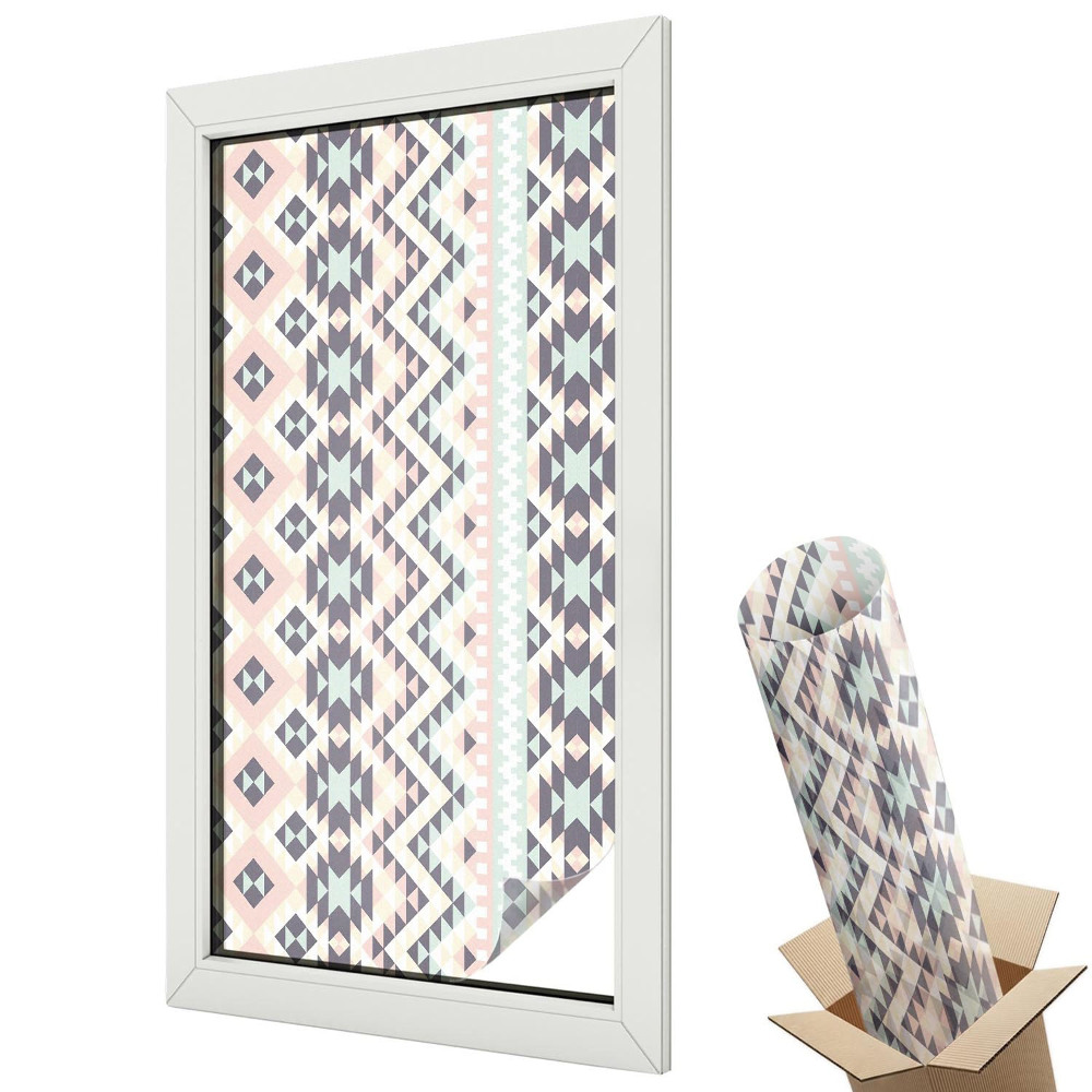 Dekoratív üvegfólia ablakra Geometrikus elegancia pasztellszínekben