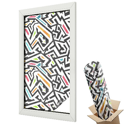 Ablakfólia tejüveg Dinamikus geometrikus minta színes díszítésekkel