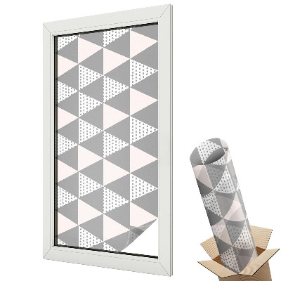 Dekoratív üvegfólia ablakra Szürke és pasztell háromszögek