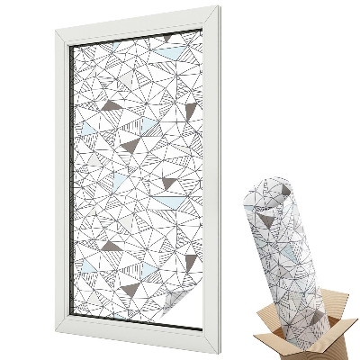 Ablakfólia ólomüveg hatással Geometriai alakzatok kék árnyalatokban