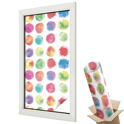 Ablakfólia ólomüveg hatással Színes akvarell körök modern stílusban