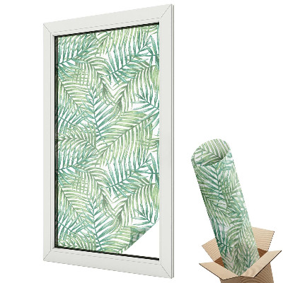Ablakfólia ólomüveg hatással Trópusi páfránylevél minta