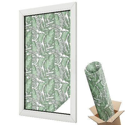 Ablakfólia ólomüveg hatással Trópusi levelek modern stílusban
