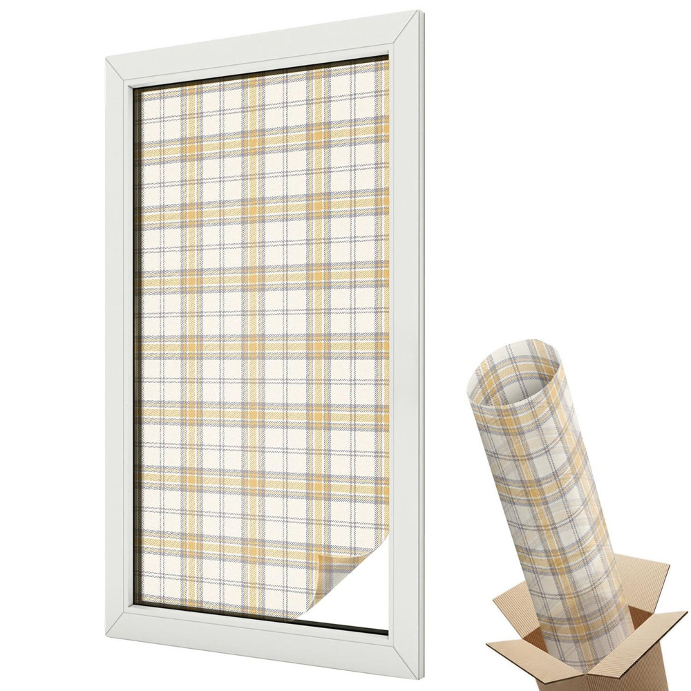 Üvegfólia ablakra Klasszikus geometrikus kockás elegancia