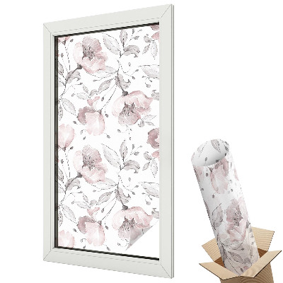 Üvegfólia ablakra Romantikus virágok akvarell kivitelben