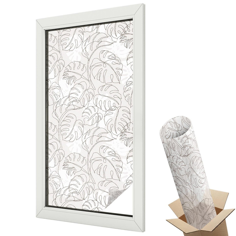 Dekoratív üvegfólia ablakra A monstera levelei finomak és elegánsak