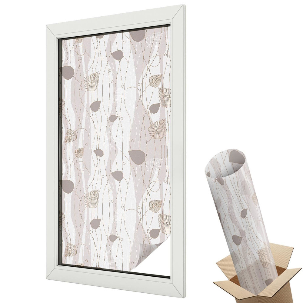 Üvegfólia ablakra Harmonikus absztrakció levélmotívummal