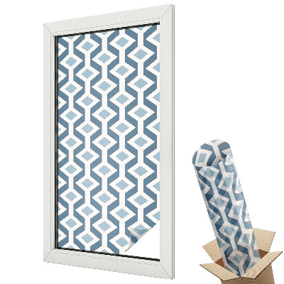 Ablakfólia ólomüveg hatással Modern szimmetria kék árnyalatokban