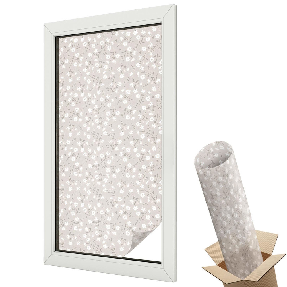 Dekoratív üvegfólia ablakra Virágminta, harmonikus és elegáns