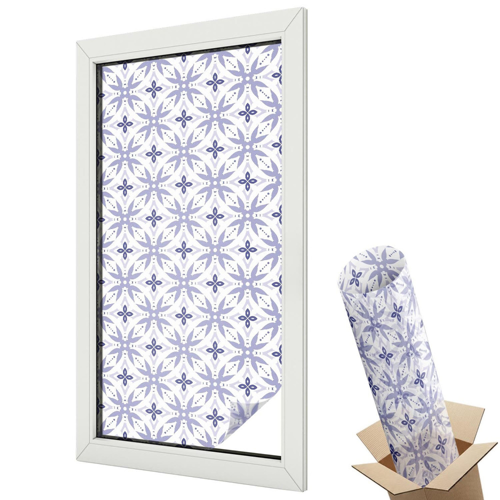 Dekoratív üvegfólia ablakra Lila geometrikus motívumok