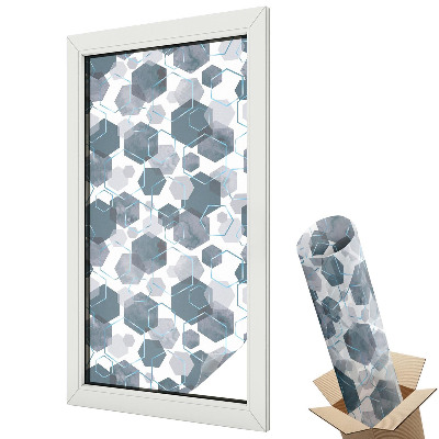 Ablakfólia tejüveg Hatszögletű minta modern hűvös paletta