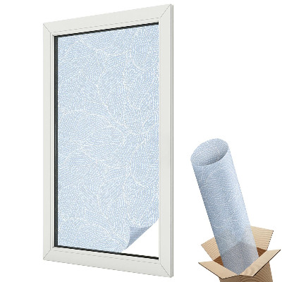 Ablakfólia tejüveg Összefonódó levélmotívumok finom kék árnyalatokban