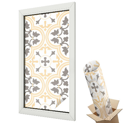 Ablakfólia ólomüveg hatással Klasszikus szimmetrikus növényi dekorációk