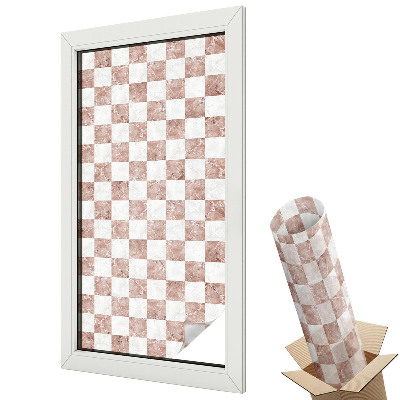 Ablakfólia ólomüveg hatással Márvány sakktábla elegancia harmónia