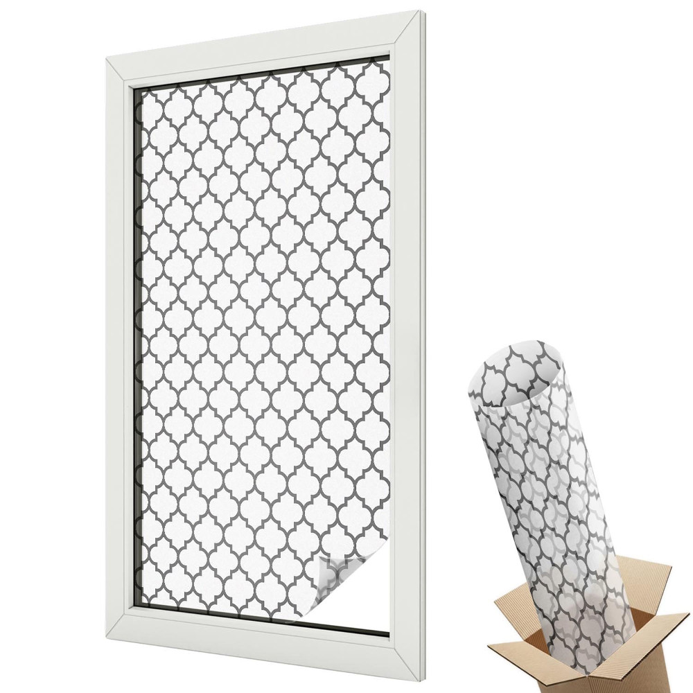 Dekoratív üvegfólia ablakra Ismétlődő minta, harmonikus kompozíció, klasszikus elegancia