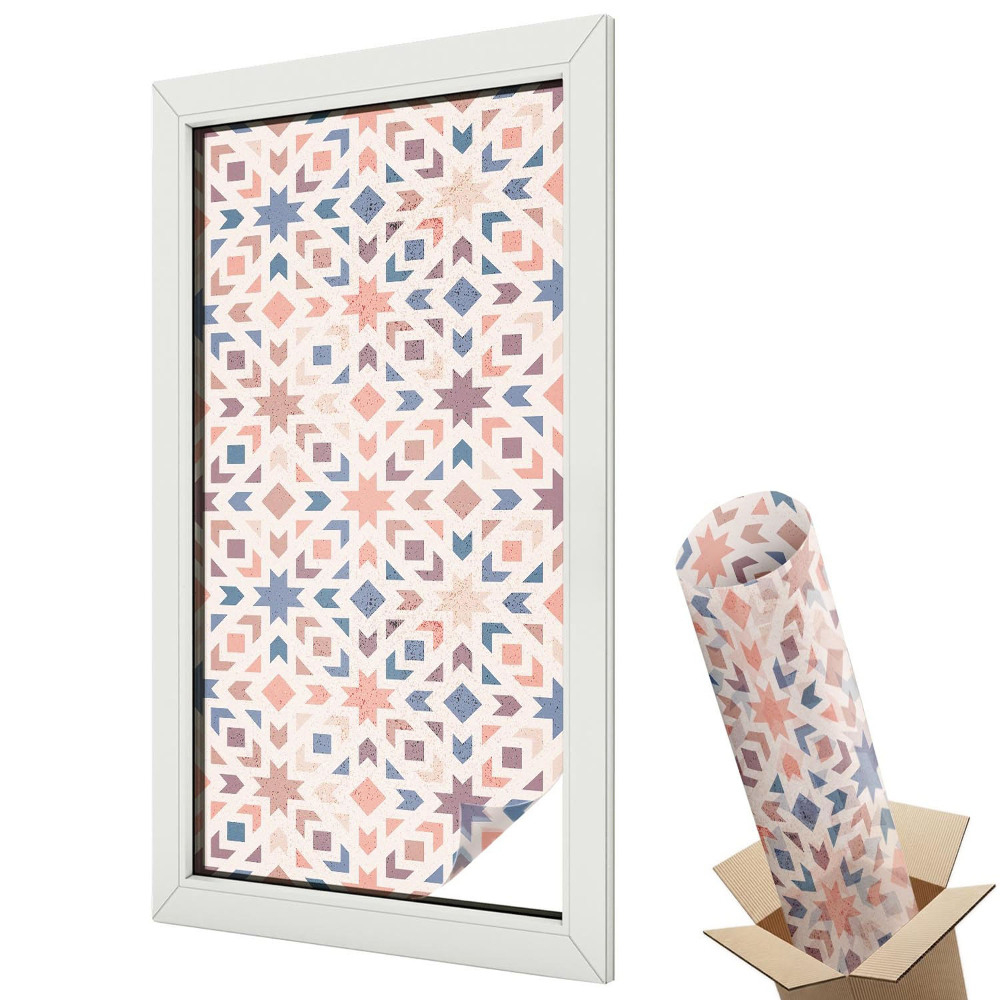 Üvegfólia ablakra Geometrikus pasztell csillagminták