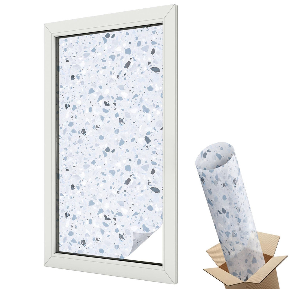 Ablakfólia tejüveg Elegáns mozaikminta hideg árnyalatokban